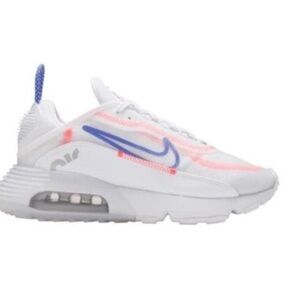 Nike Air Max 2090 sneakers in White/Racer Blue/Flash Crimson (CT1290-100).